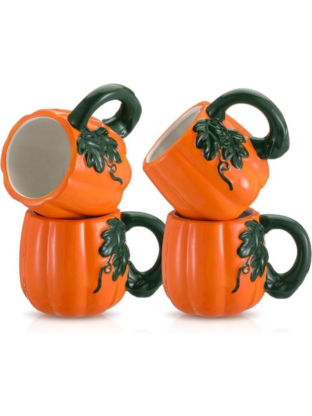 Set of 4 Fall Pumpkin Coffee Mugs - Perfect for Halloween & Thanksgiving Gifts